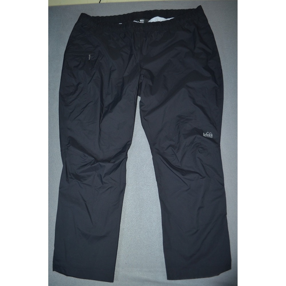 REI Rain Pants Mens XXL Black  Waterproof Shell 2XL Nylon